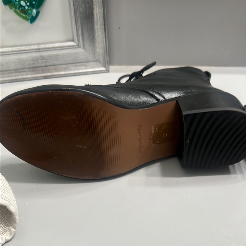 Madewell Black Leather Lace-Up Ankle Boots - Picture 5 of 5